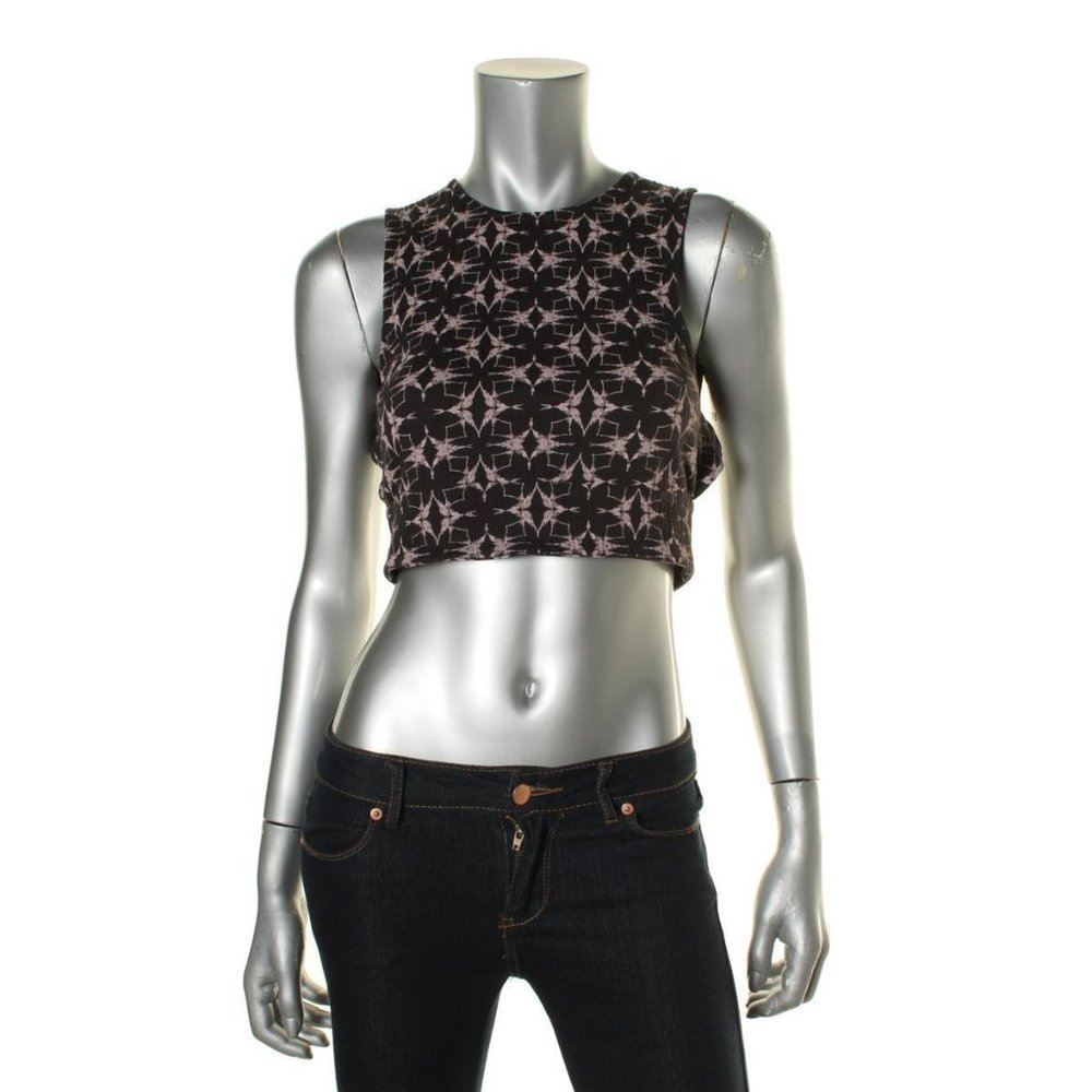 Free People Black Halter Crop Top Medium